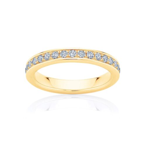 Womens Vintage Yellow Gold Wedding Ring | Infinity Bead Set