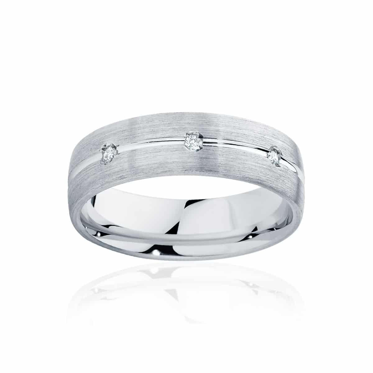 Mens White Gold Wedding Ring|Apollo