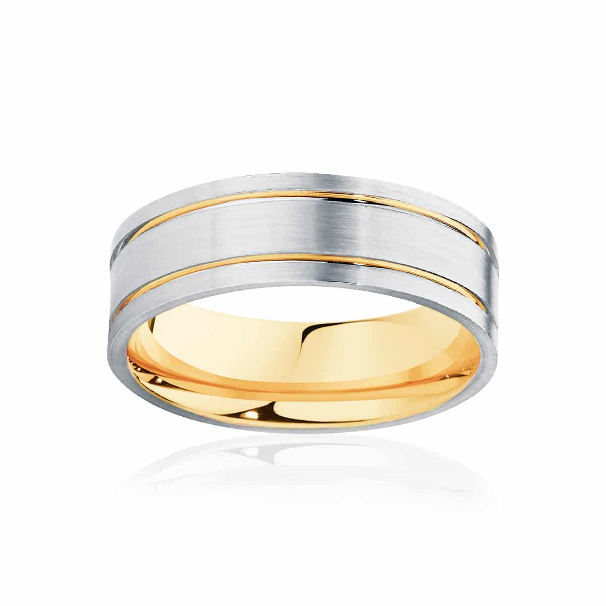 Mens Two Tone Yellow Gold & White Gold Wedding Ring|Aruba