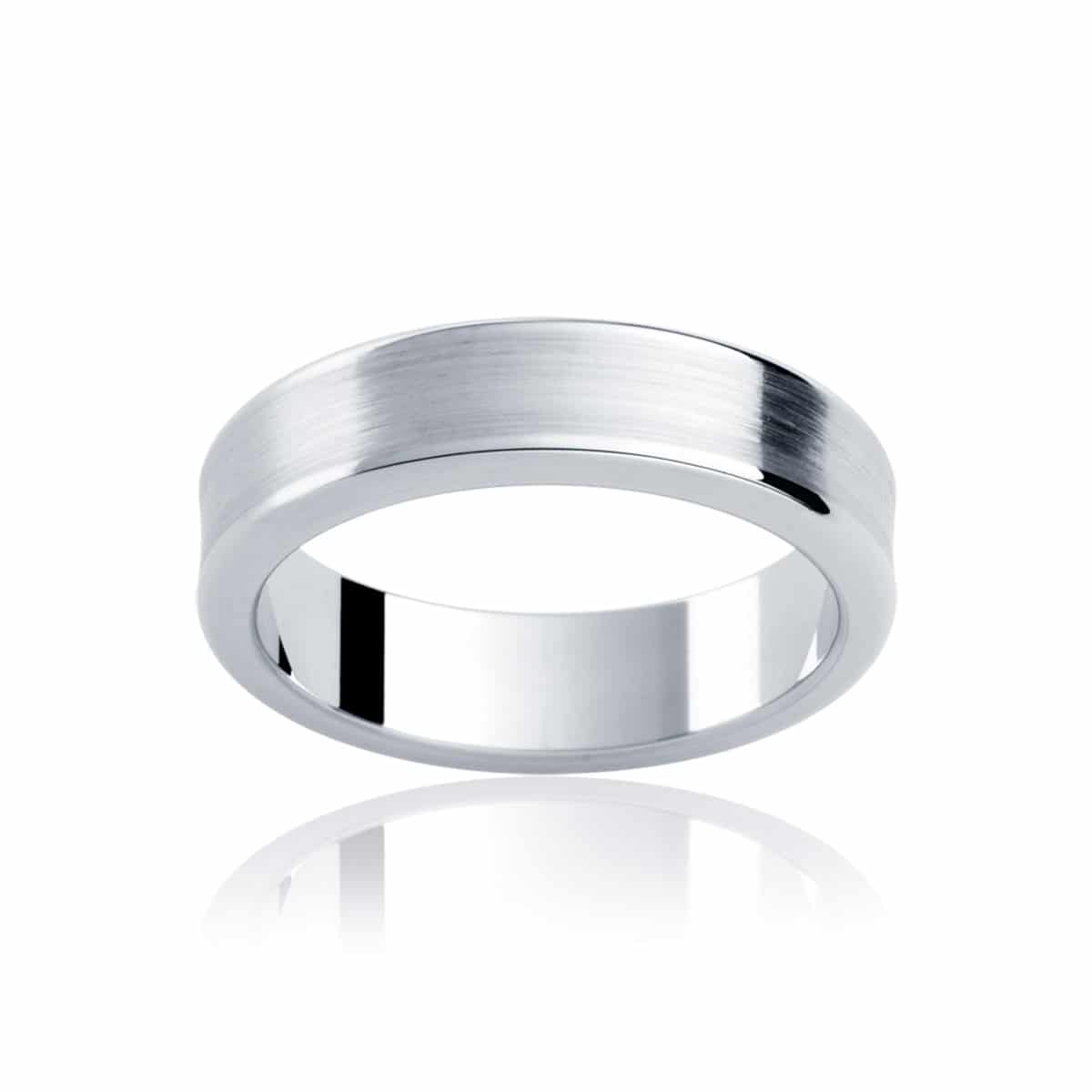 Mens White Gold Wedding Ring|Atlas