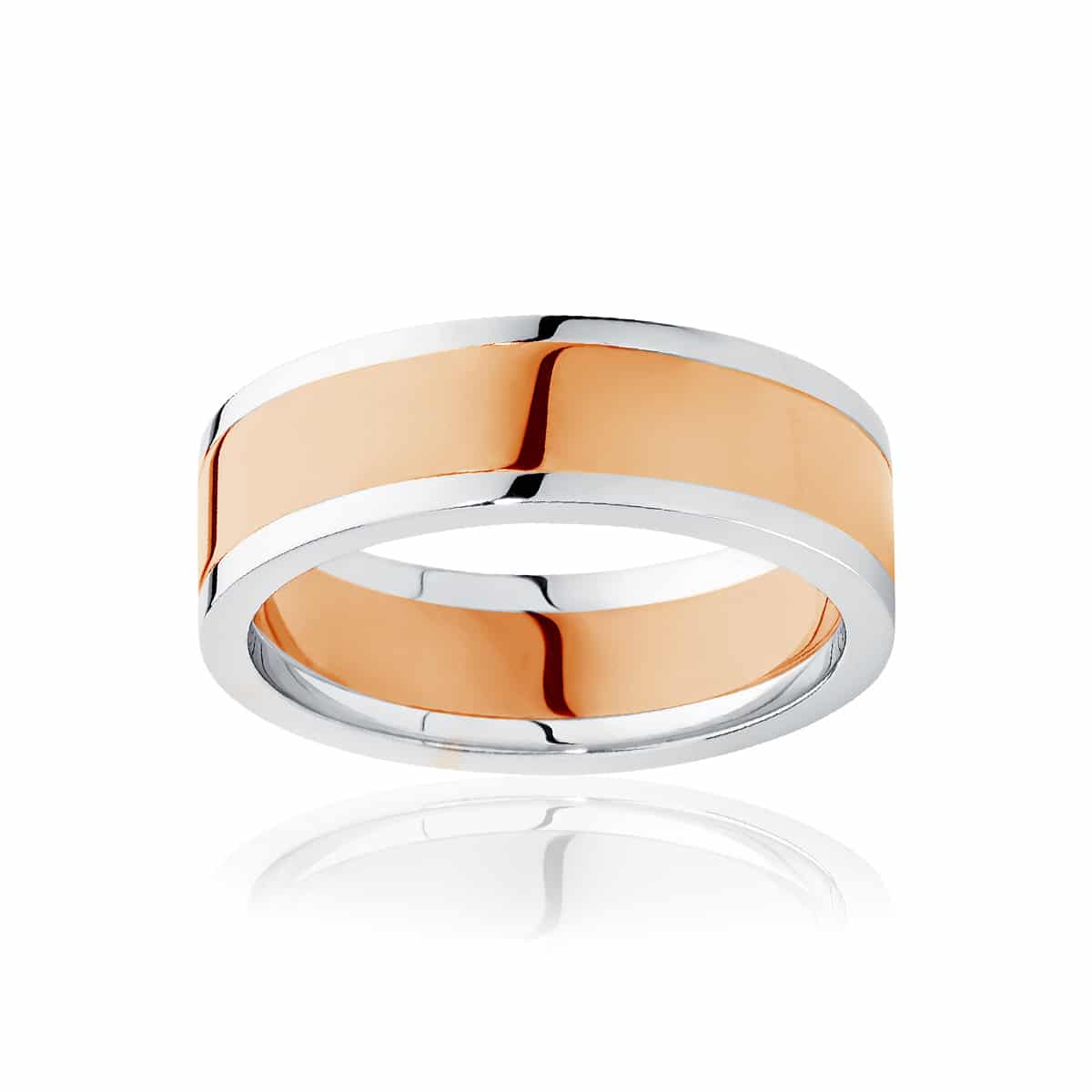 Mens Two Tone Rose Gold Wedding Ring|Avoca