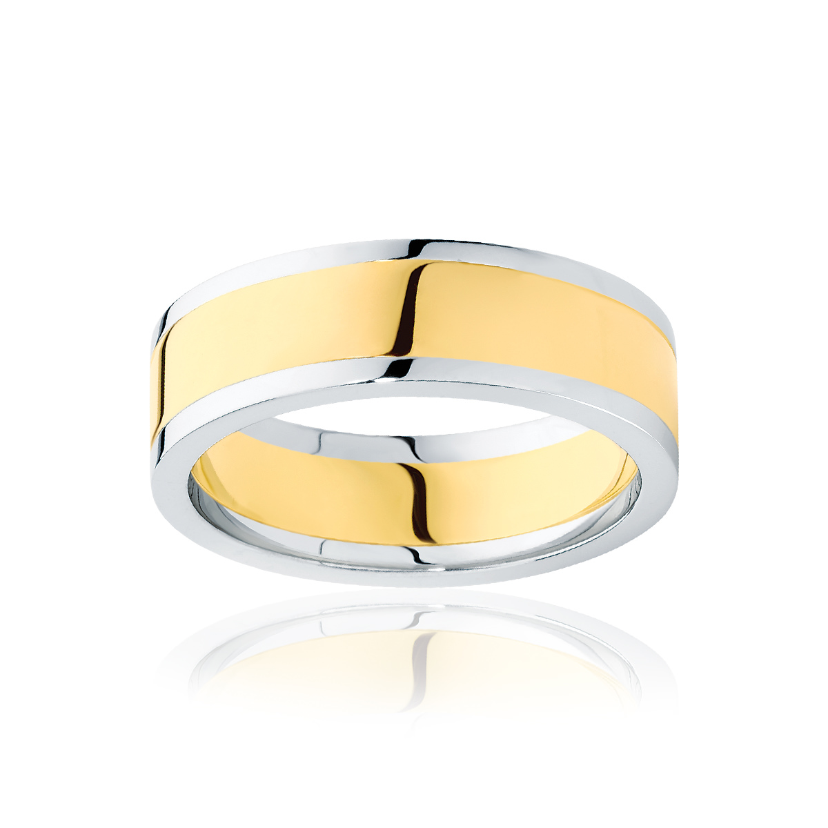 Mens Two Tone Yellow Gold Wedding Ring|Avoca