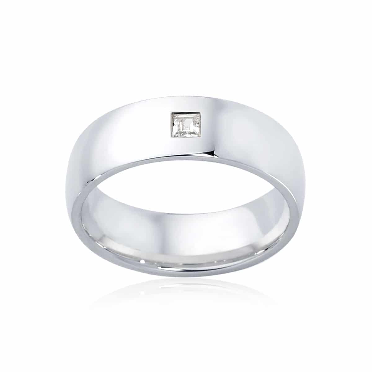 Mens White Gold Wedding Ring|Bordeaux