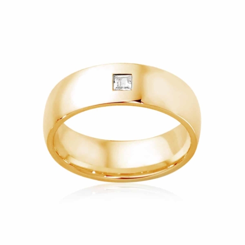 Mens Yellow Gold Wedding Ring|Bordeaux