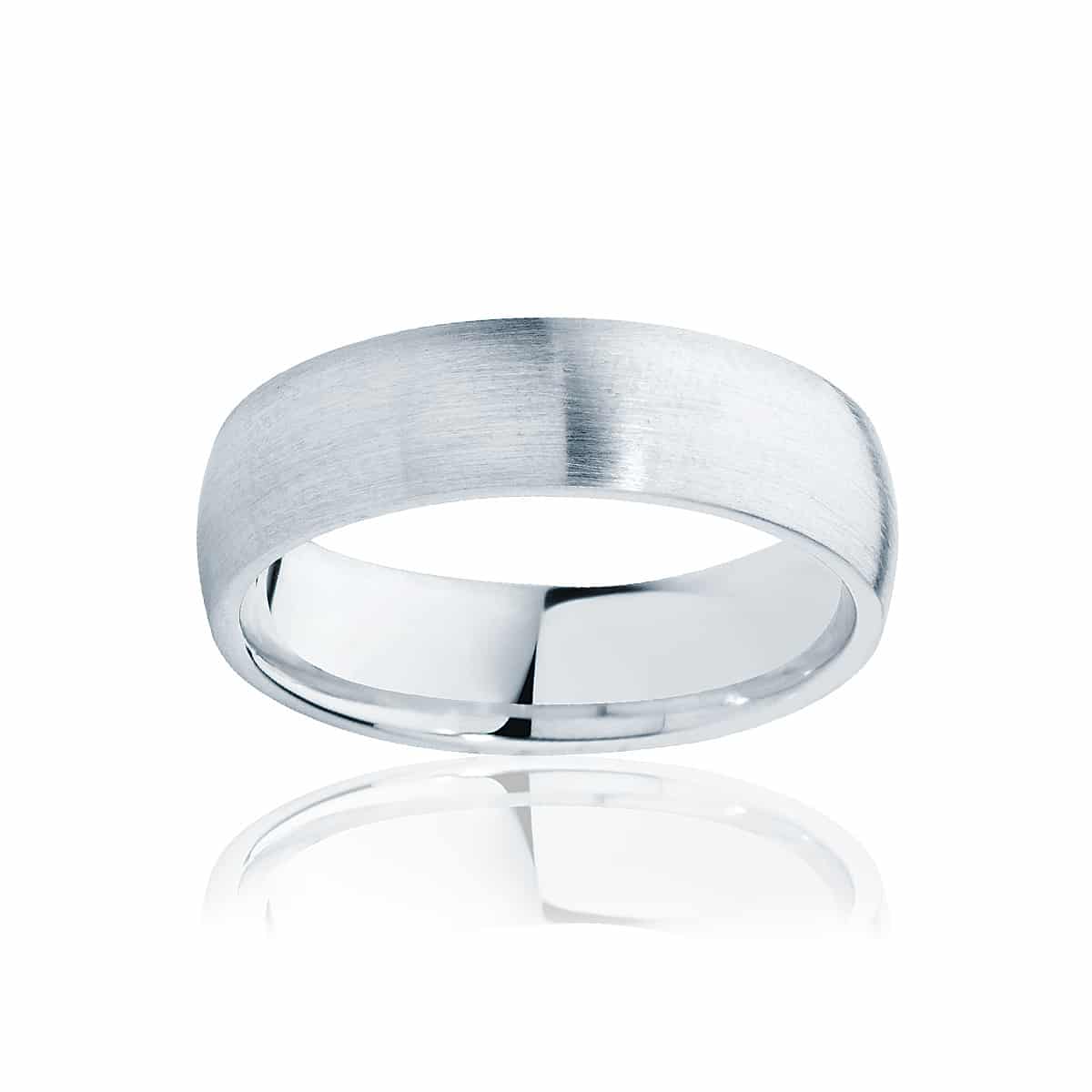 Mens Classic White Gold Wedding Ring|Classical Matte