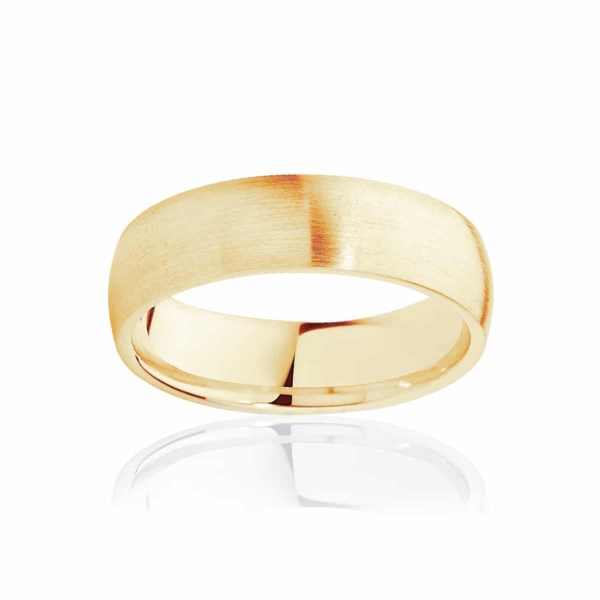 Mens Classic Yellow Gold Wedding Ring|Classical Matte