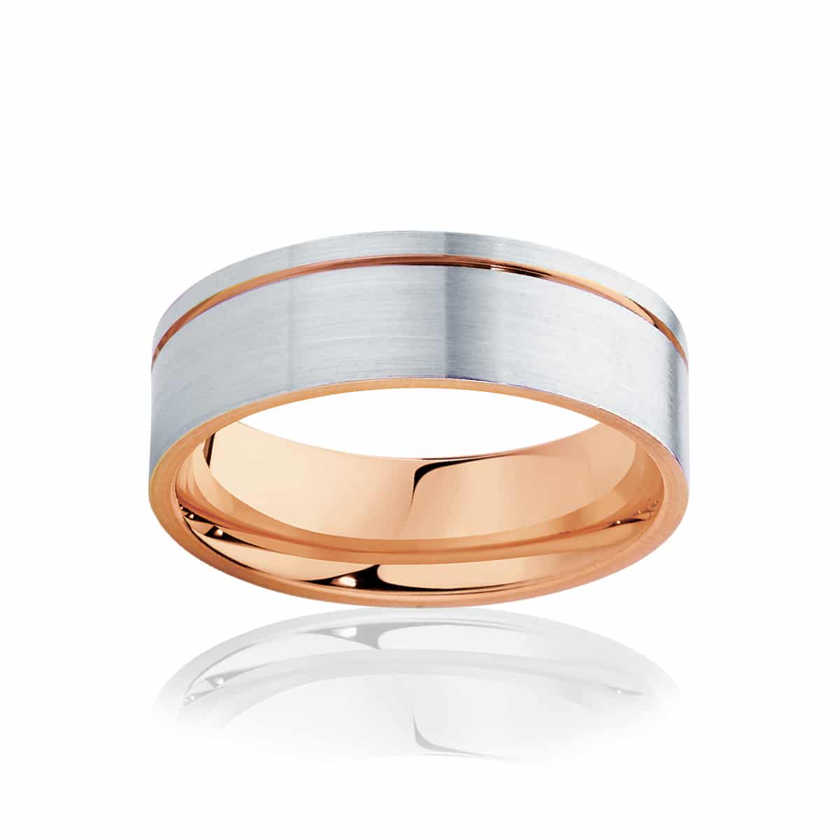 Mens Two Tone Rose Gold Wedding Ring|Cuba