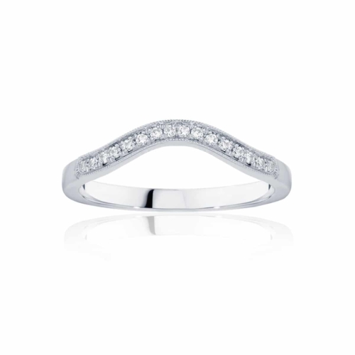 Womens Contoured Vintage White Gold Wedding Ring|Curve