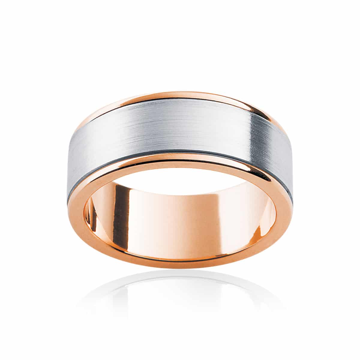 Mens Two Tone Rose Gold Wedding Ring|Dallas