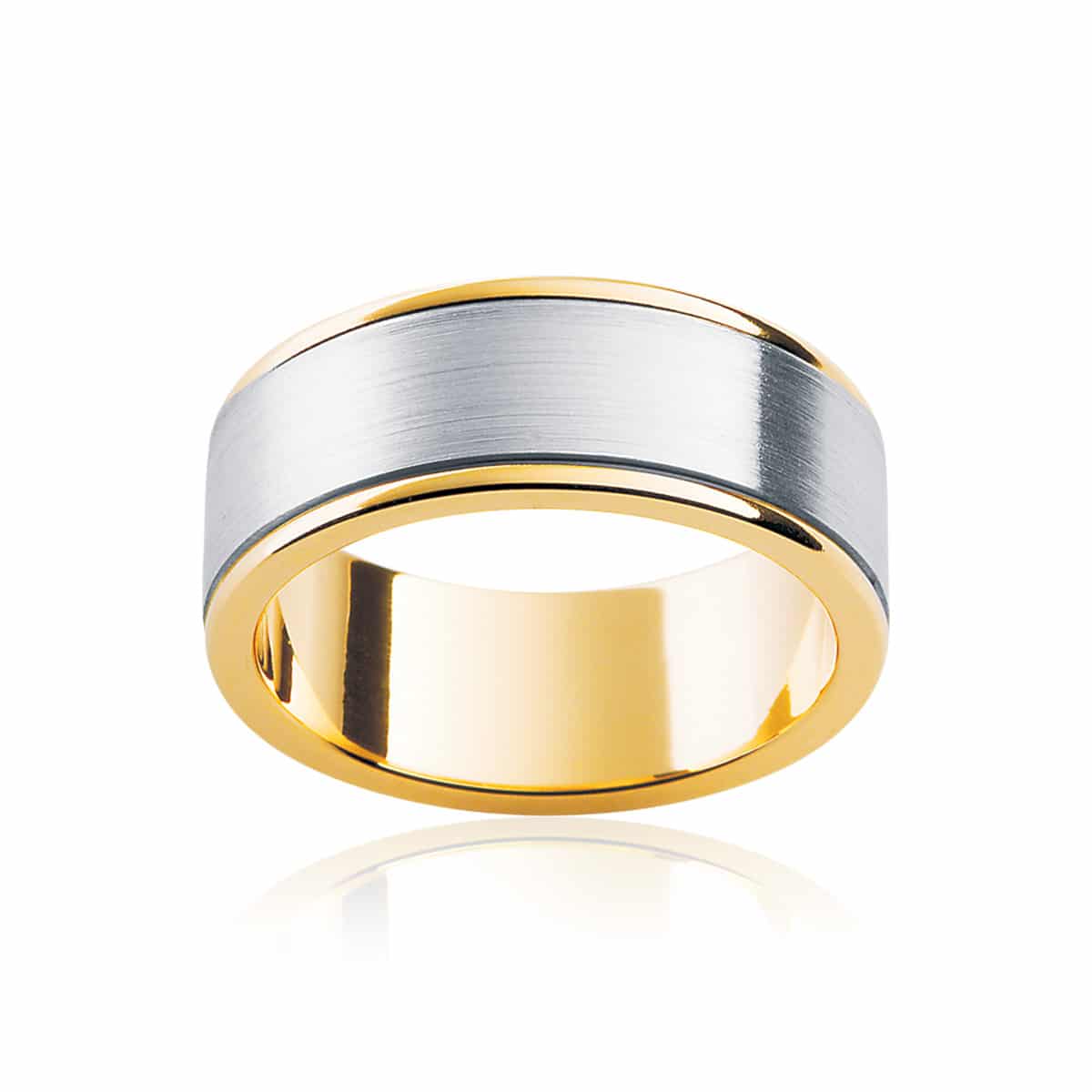 Mens Two Tone Yellow Gold Wedding Ring|Dallas