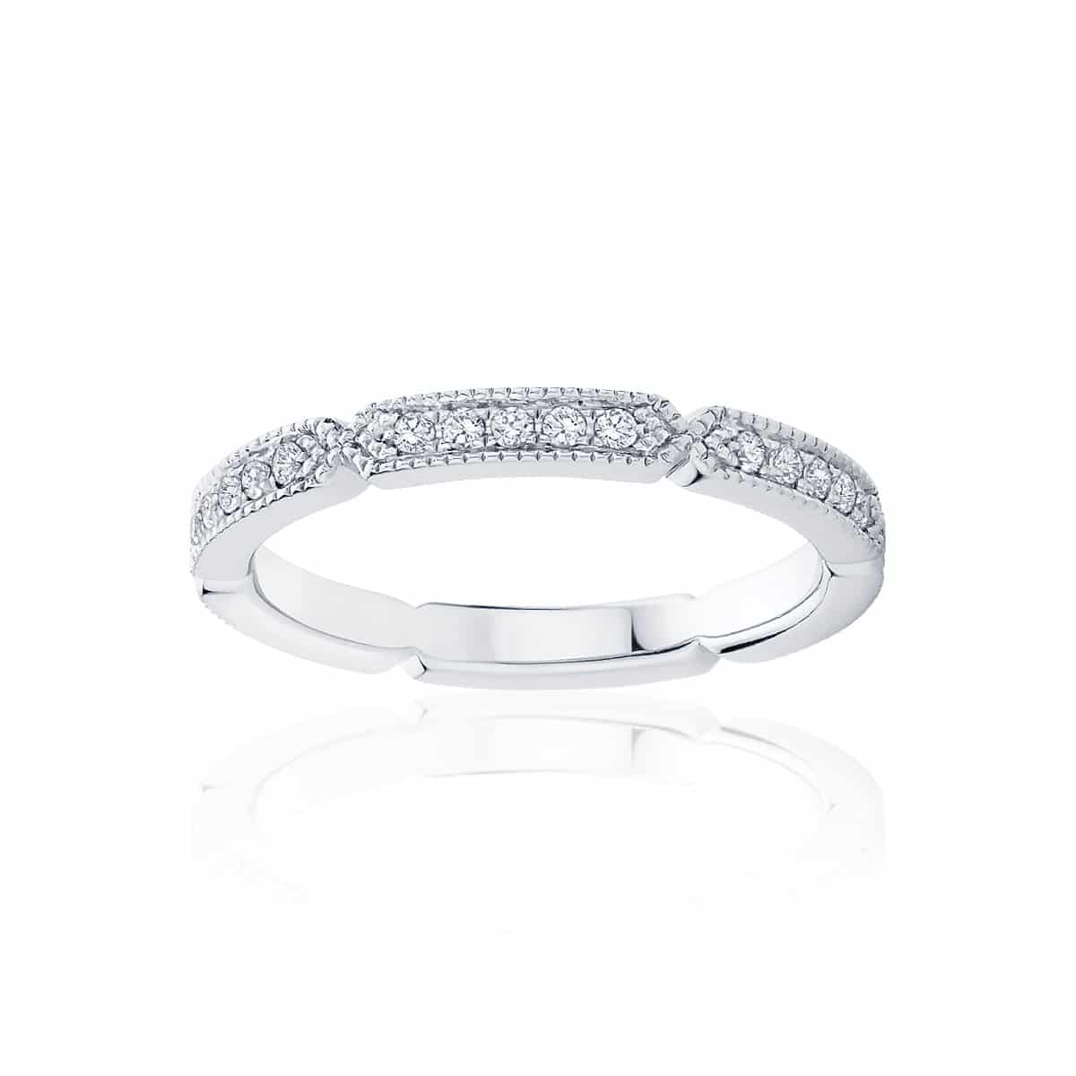 Womens White Gold Wedding Ring|Deco Infinity