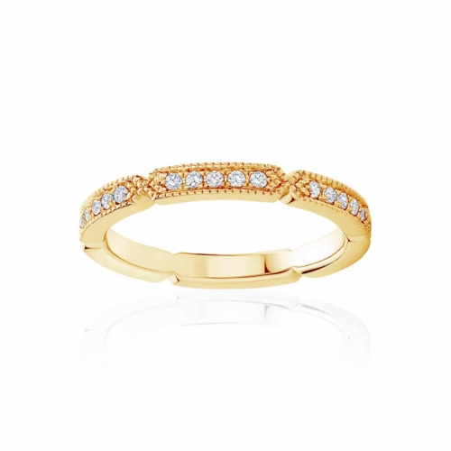 Womens Yellow Gold Wedding Ring|Deco Infinity