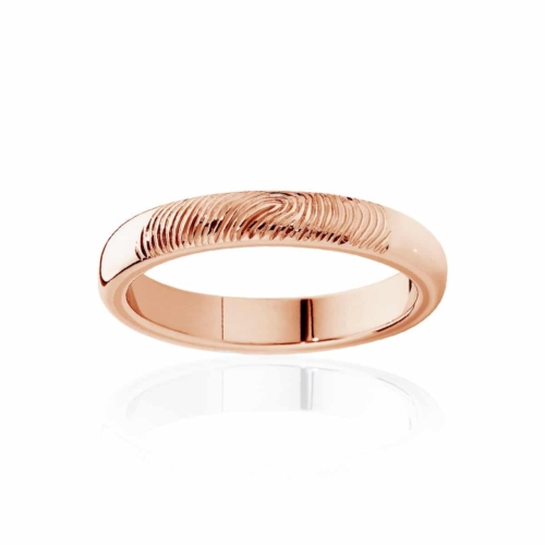 Womens Rose Gold Wedding Ring|Fine Fingerprint