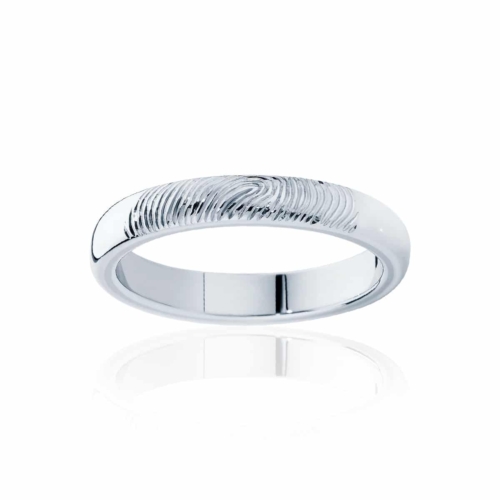 Womens White Gold Wedding Ring|Fine Fingerprint