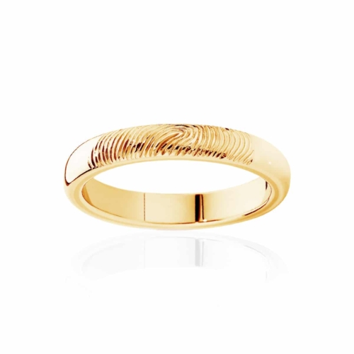 Womens Yellow Gold Wedding Ring|Fine Fingerprint
