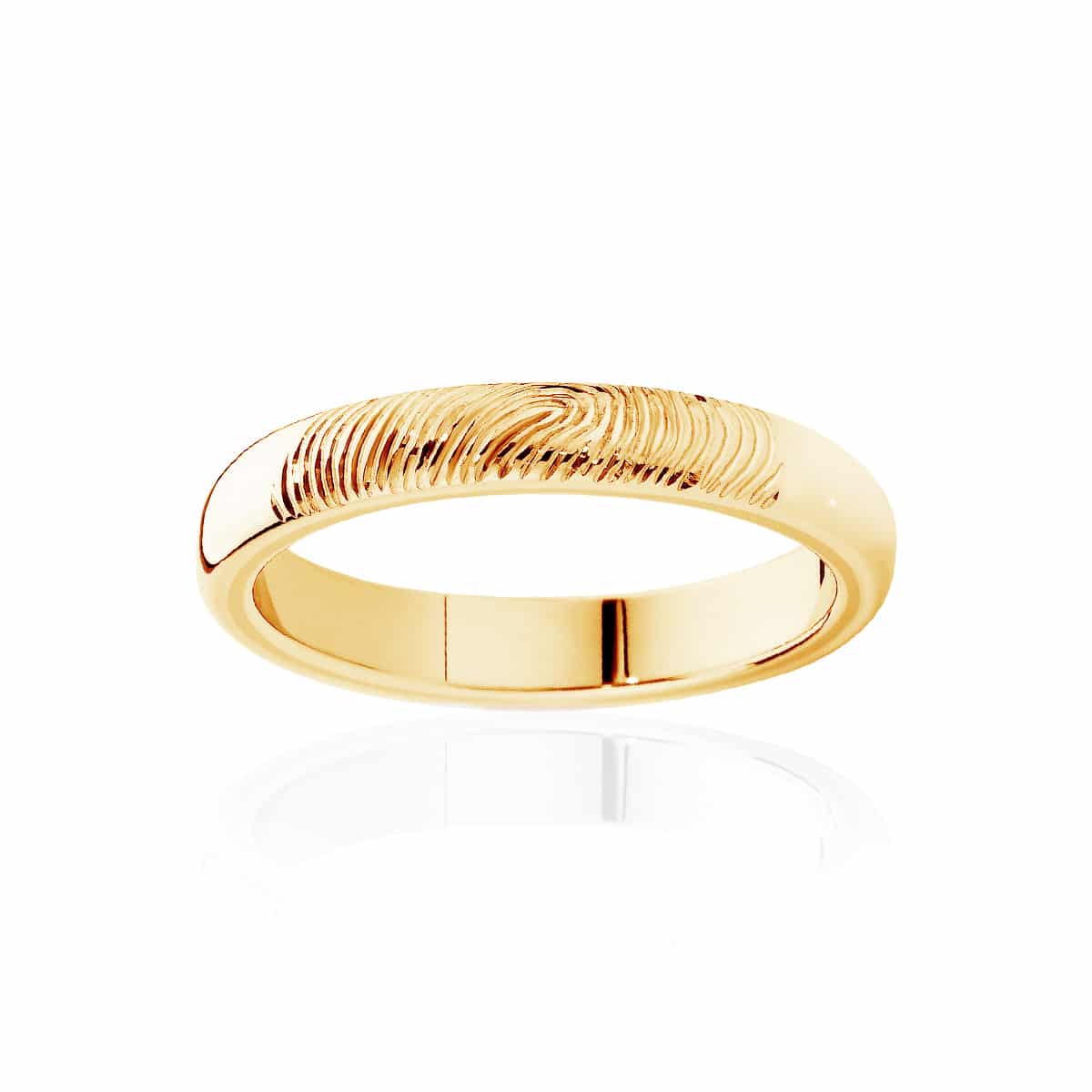 Womens Yellow Gold Wedding Ring|Fine Fingerprint