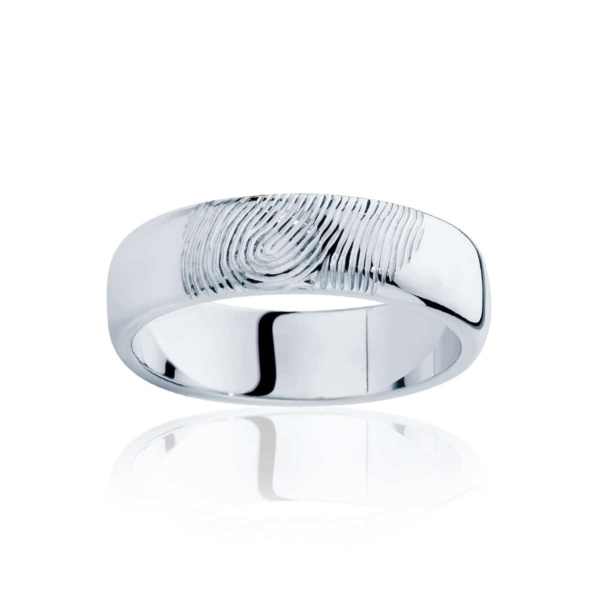Mens Platinum Wedding Ring|Fingerprint