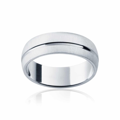 Mens White Gold Wedding Ring|Fjord