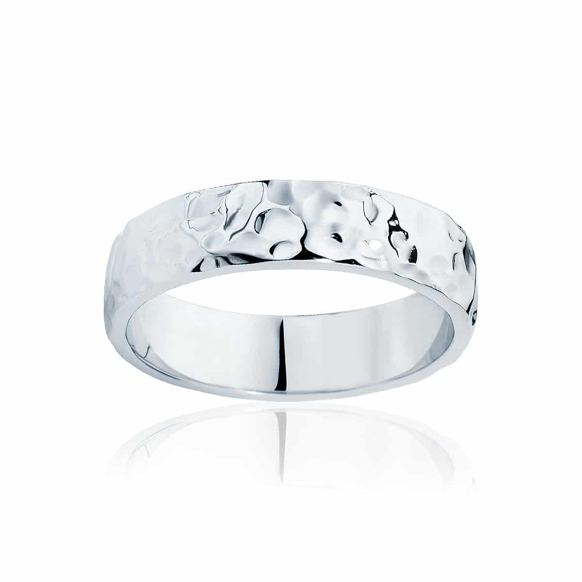 Mens Platinum Wedding Ring|Hammertone