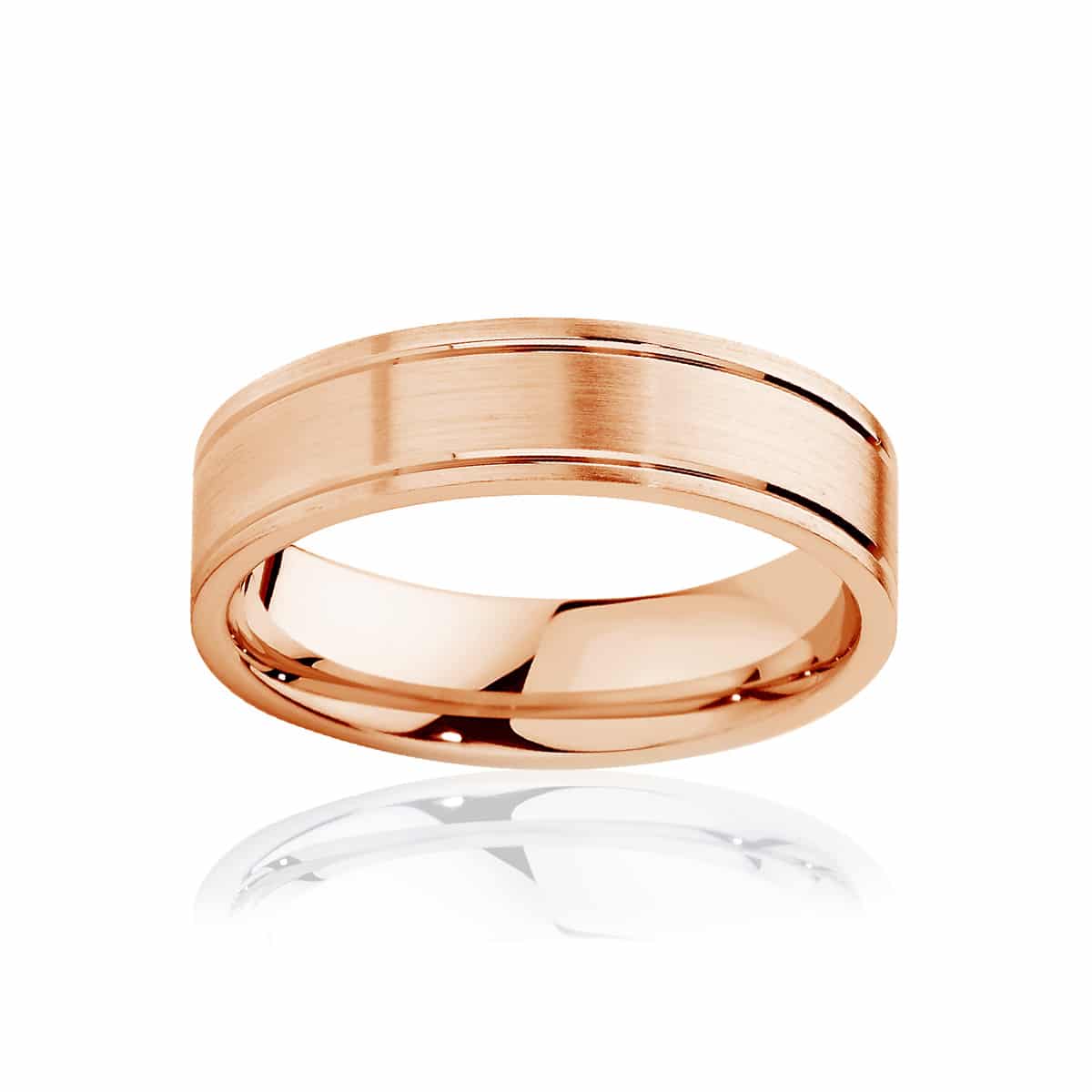 Mens Rose Gold Wedding Ring|Huxley Matte