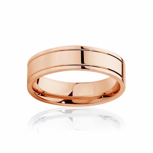 Mens Rose Gold Wedding Ring|Huxley