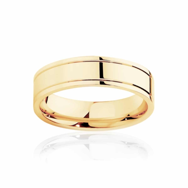 Mens Yellow Gold Wedding Ring|Huxley
