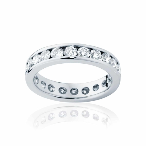 Womens White Gold Wedding Ring|Infinity Channel