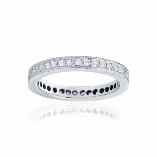 Womens Platinum Wedding Ring|Infinity Millgrain