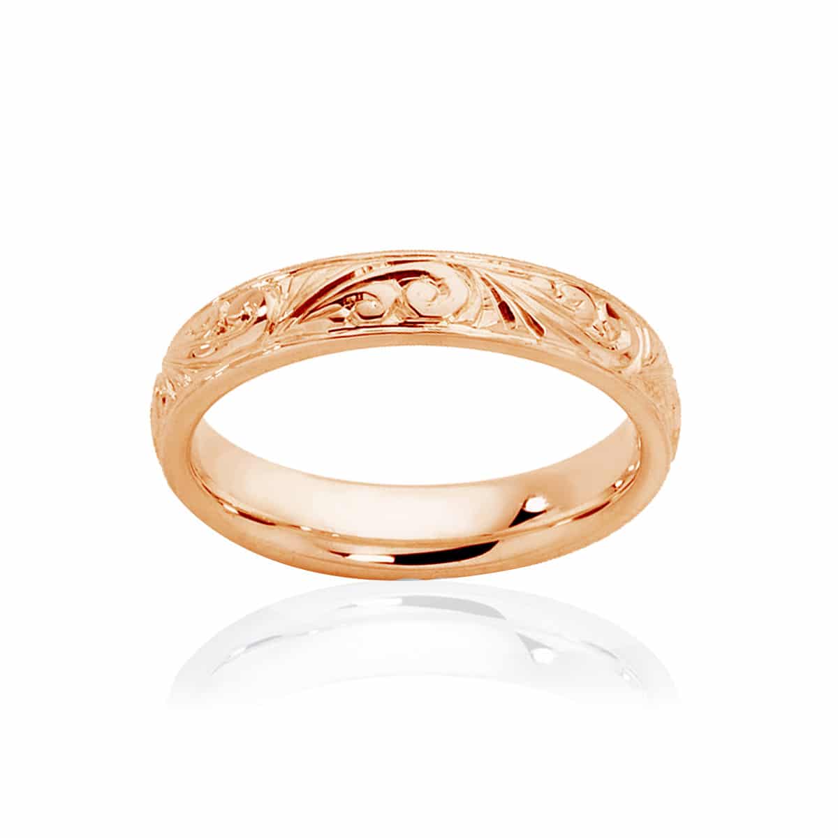 Womens Vintage Rose Gold Wedding Ring|Inscription