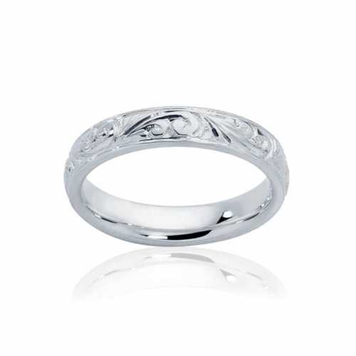 Womens Vintage White Gold Wedding Ring|Inscription