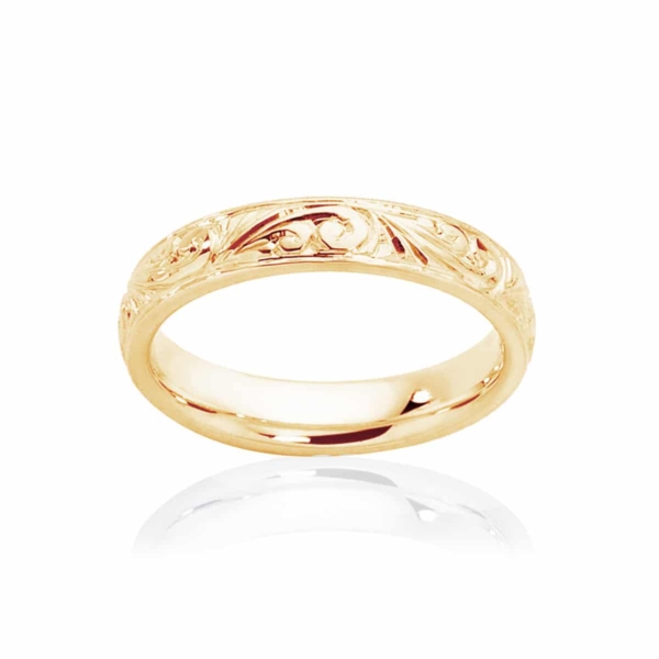 Womens Vintage Yellow Gold Wedding Ring|Inscription