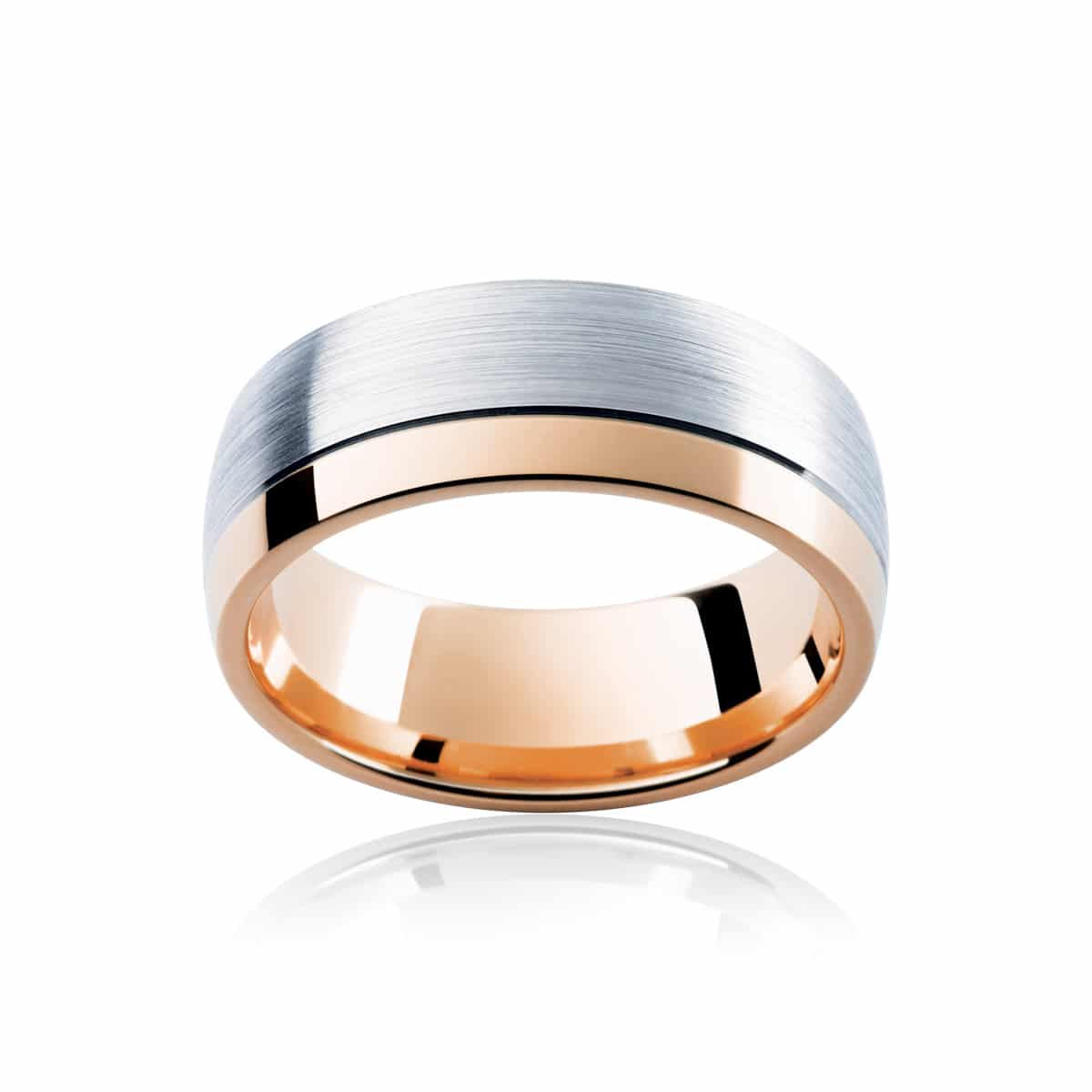 Mens Two Tone Rose Gold Wedding Ring|Laguna