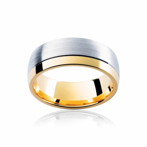 Mens Two Tone Yellow Gold Wedding Ring|Laguna