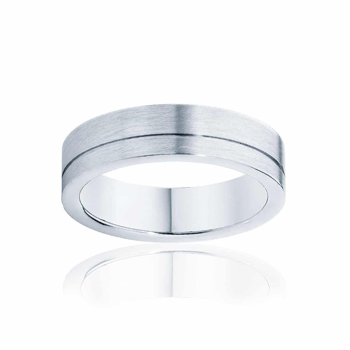 Mens White Gold Wedding Ring|Magnus