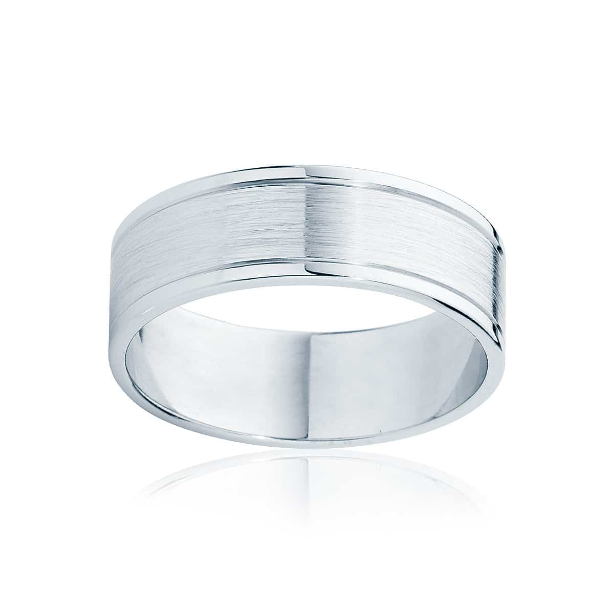 Mens Two Tone White Gold Wedding Ring|Milton