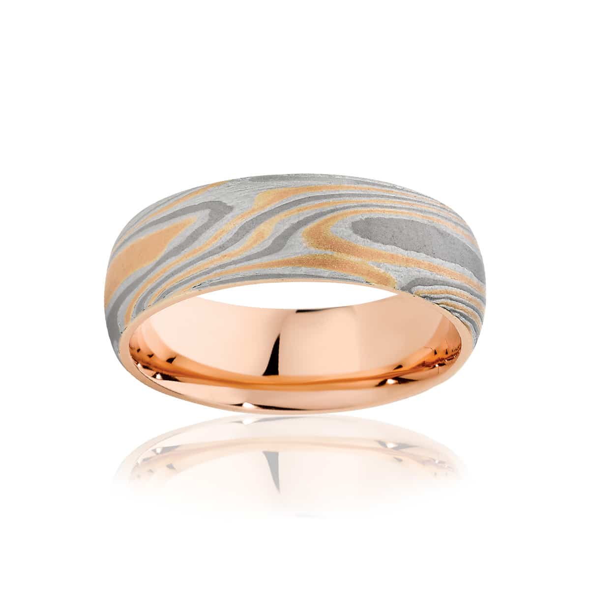 Mens Mokume Rose Gold Wedding Ring|Mokume Jupiter