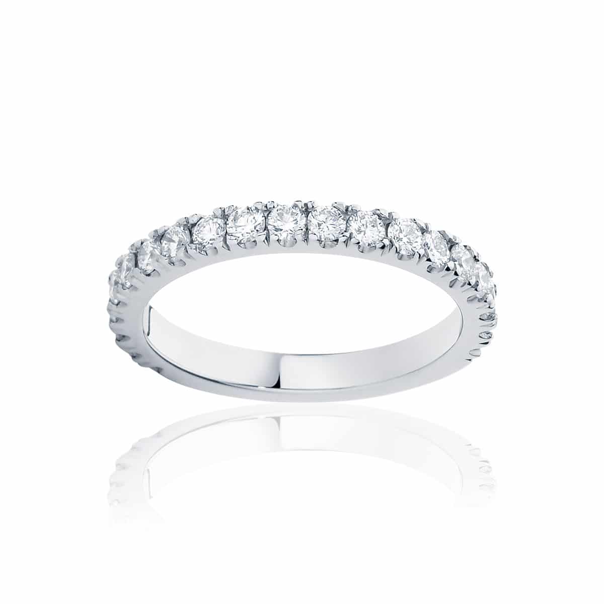 Solid 14K White Gold 9-Stone Natural Diamond Thin Wedding Band Ring For  Womens | eBay