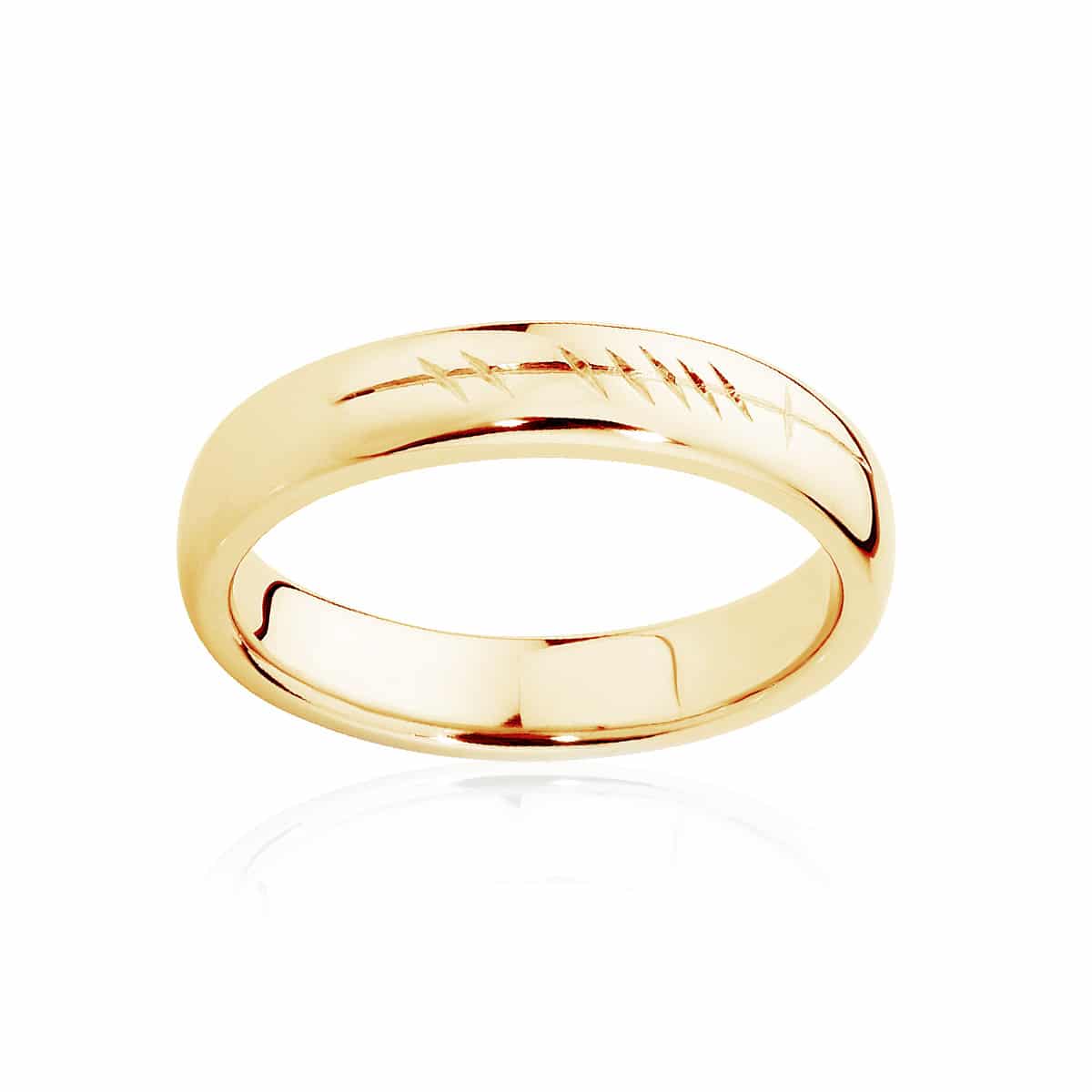 Mens Yellow Gold Wedding Ring|Ogham
