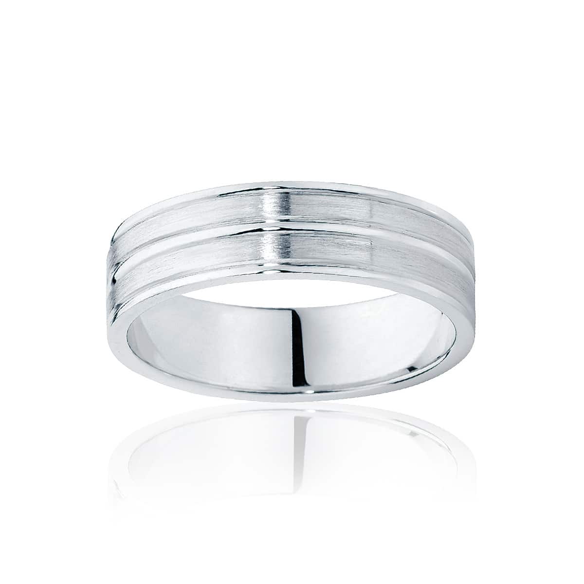 Mens Two Tone White Gold Wedding Ring|Oslo