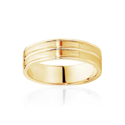 Mens Two Tone Yellow Gold Wedding Ring|Oslo