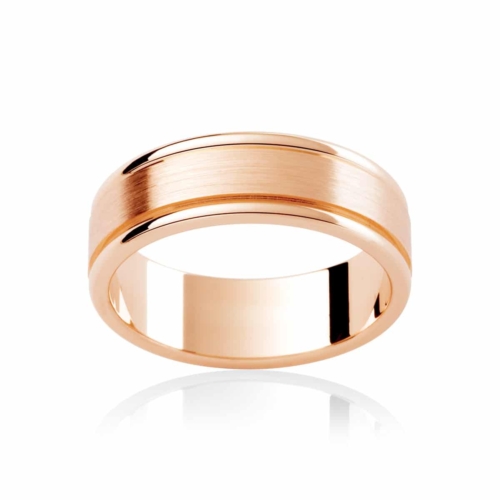 Mens Two Tone Rose Gold Wedding Ring|Oxford