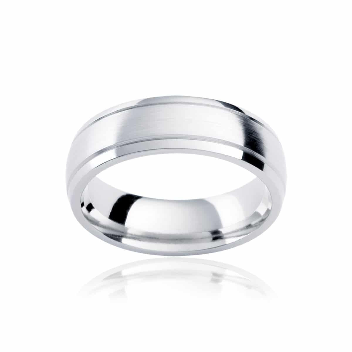 Mens White Gold Wedding Ring|Regis