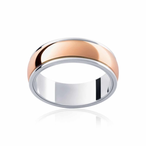 Mens Two Tone Rose Gold Wedding Ring|Rhone