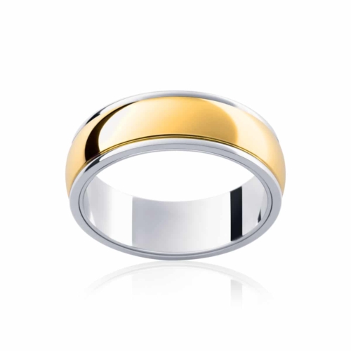 Mens Two Tone Yellow Gold Wedding Ring|Rhone