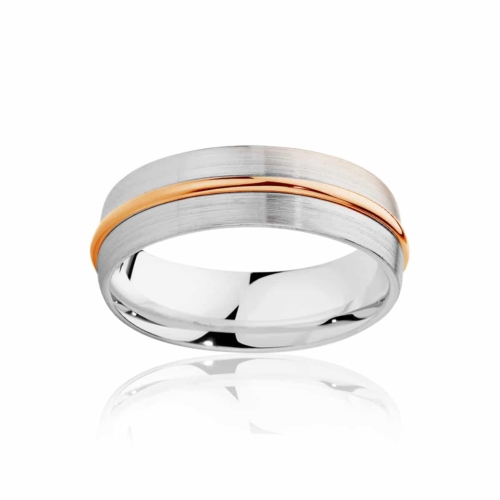 Mens Two Tone Rose Gold Wedding Ring|Saturn