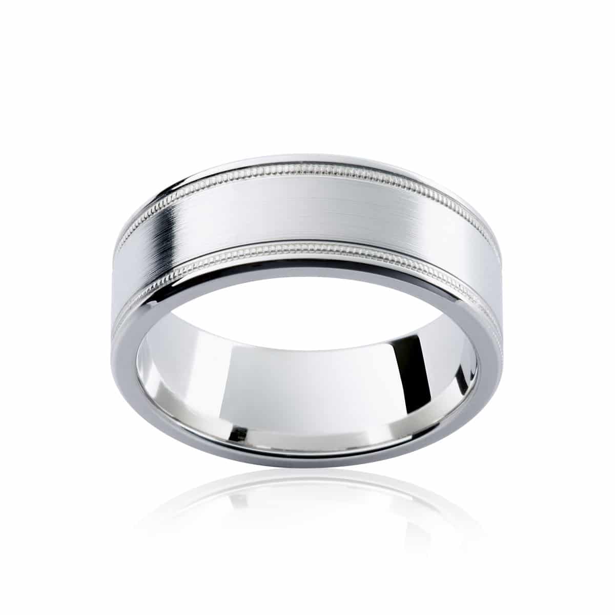 Mens White Gold Wedding Ring|Sovereign