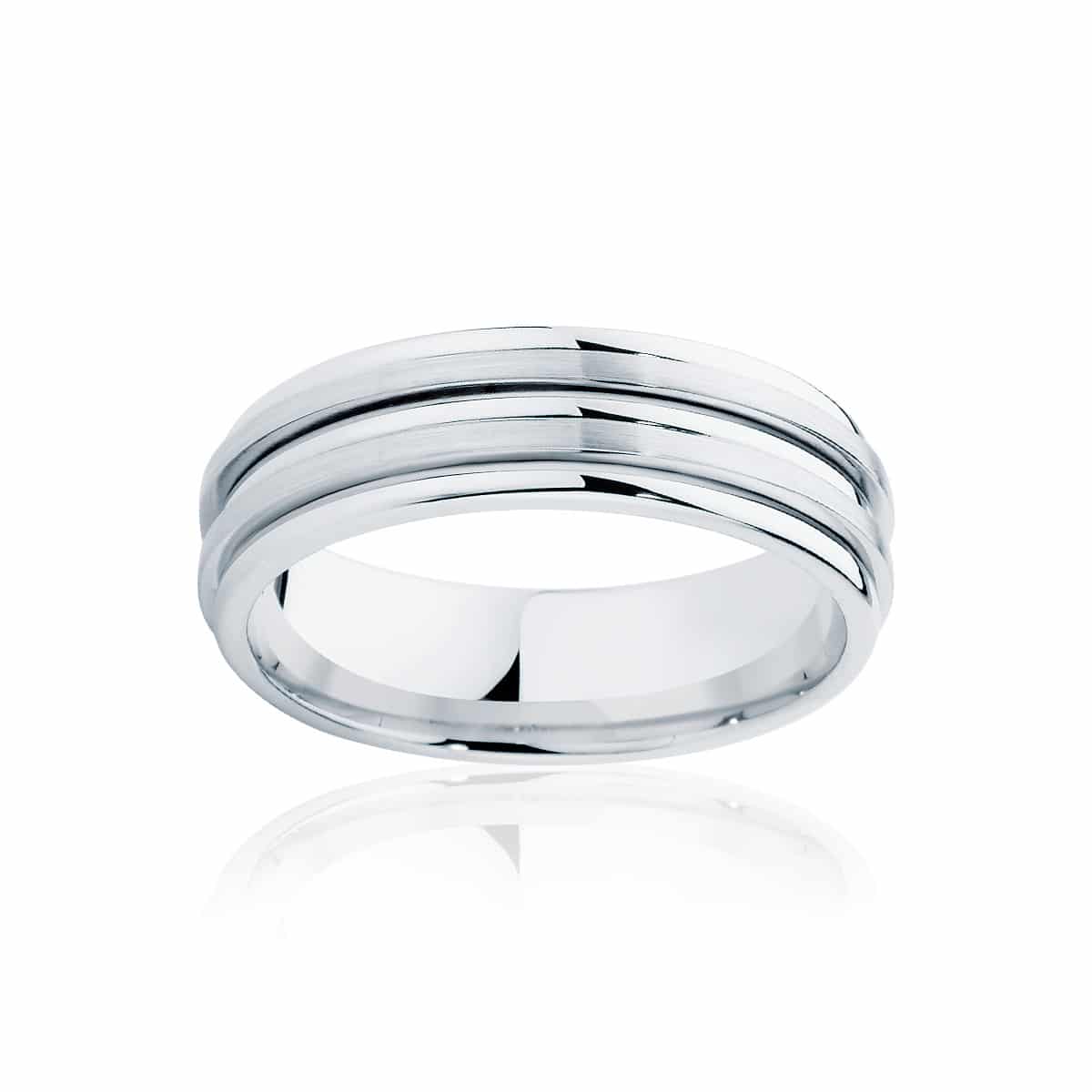 Mens White Gold Wedding Ring|Stamford