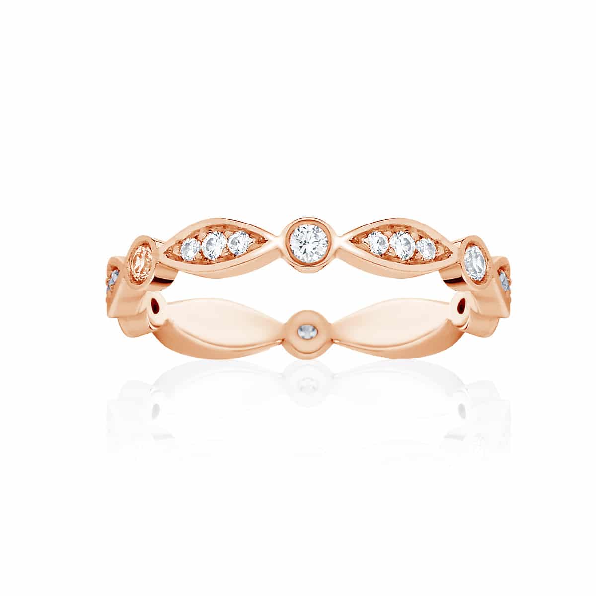 Womens Vintage Rose Gold Wedding Ring|Stella Brilliant