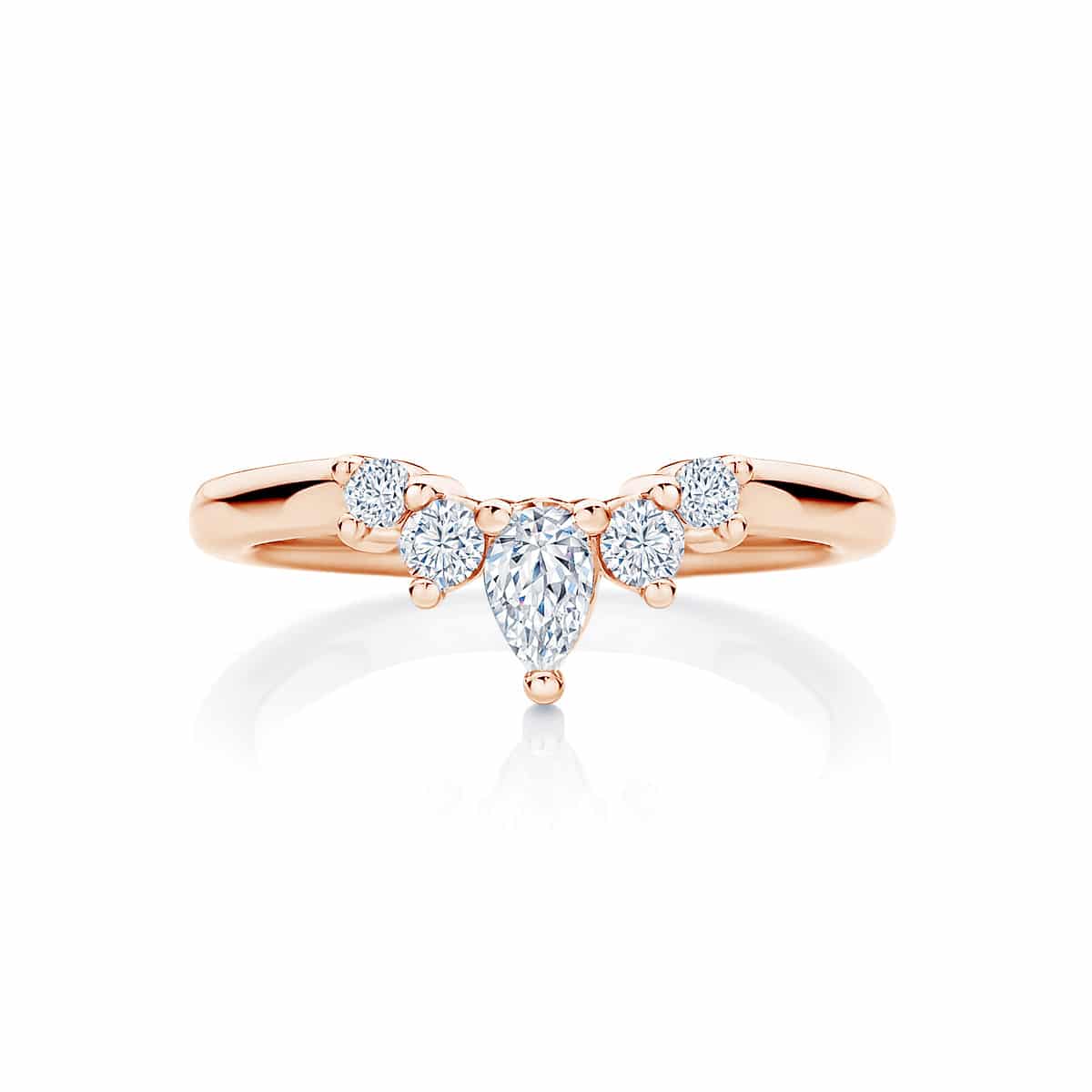 Womens Contoured Rose Gold Wedding Ring|Tiara