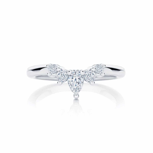 Womens Contoured White Gold Wedding Ring|Tiara